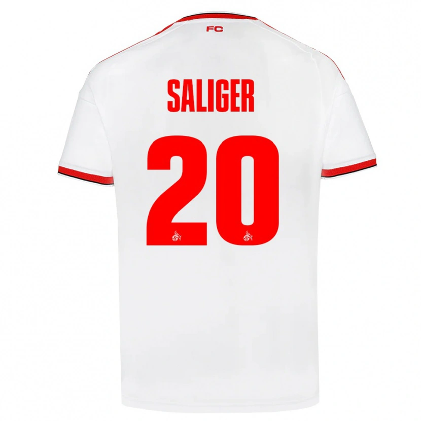 Danxen Kvinder Jonas Saliger #20 Hvid Rød Sort Hjemmebane Spillertrøjer 2026/27 Trøje T-Shirt