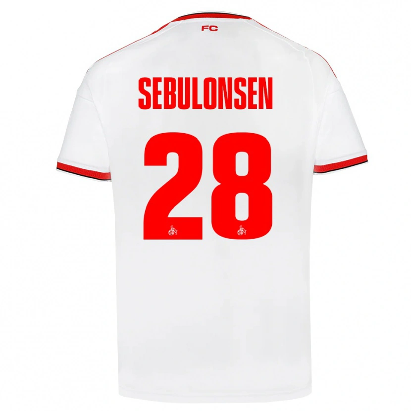 Danxen Kvinder Sebastian Sebulonsen #28 Hvid Rød Sort Hjemmebane Spillertrøjer 2026/27 Trøje T-Shirt