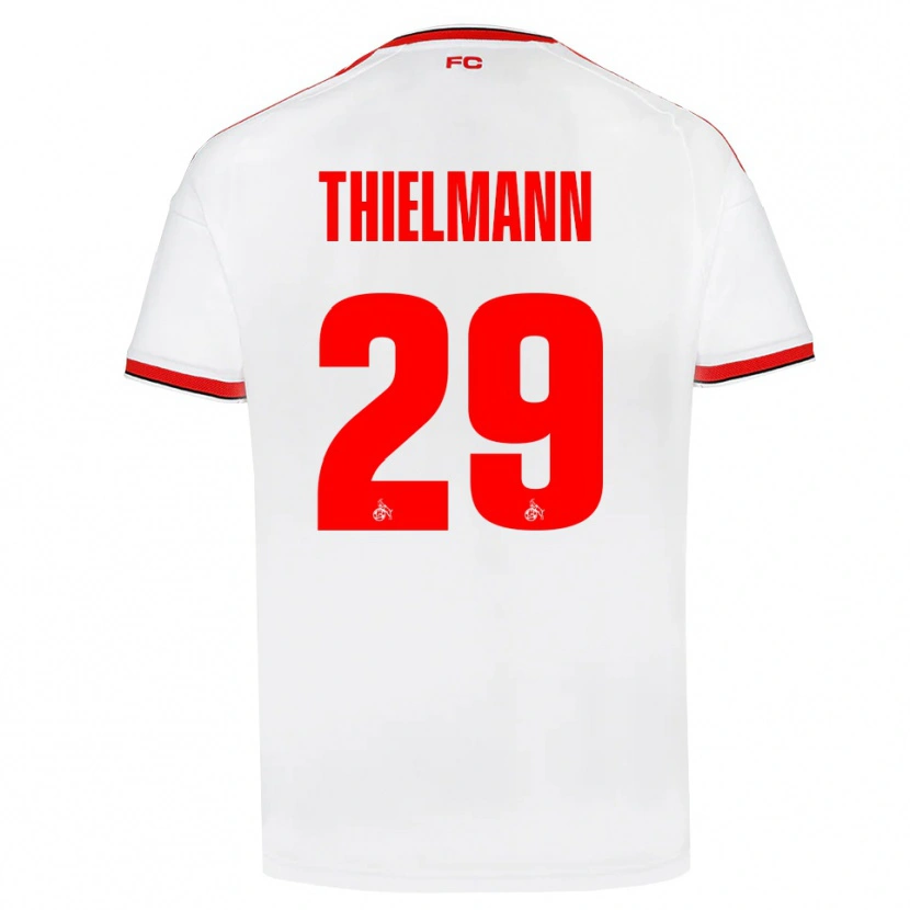 Danxen Kvinder Jan Thielmann #29 Hvid Rød Sort Hjemmebane Spillertrøjer 2026/27 Trøje T-Shirt