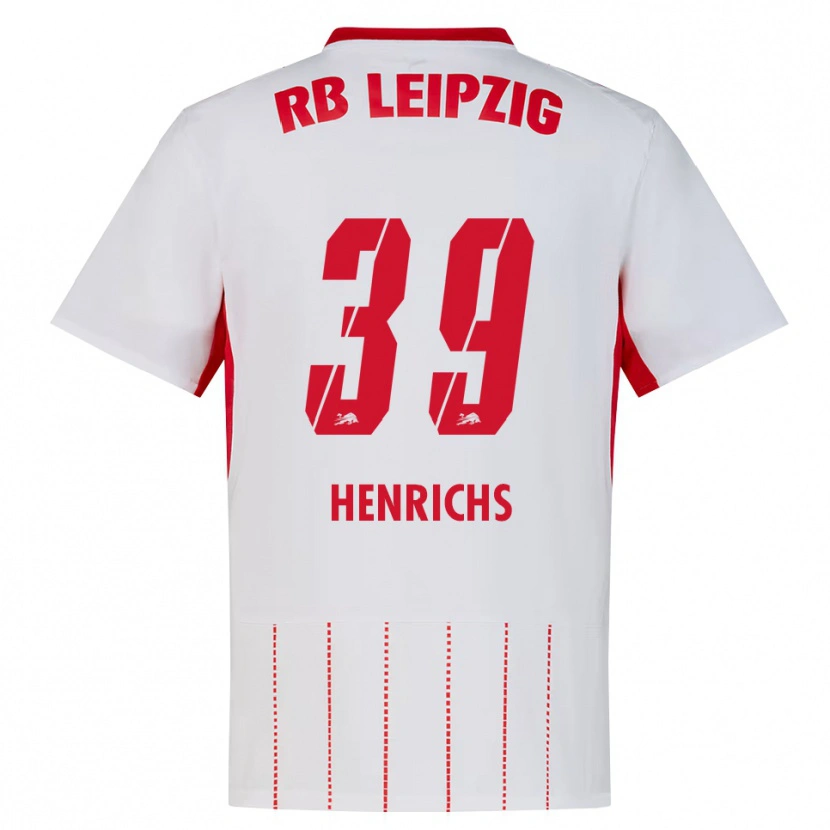 Danxen Kvinder Benjamin Henrichs #39 Rød Hvid Gul Hjemmebane Spillertrøjer 2026/27 Trøje T-Shirt