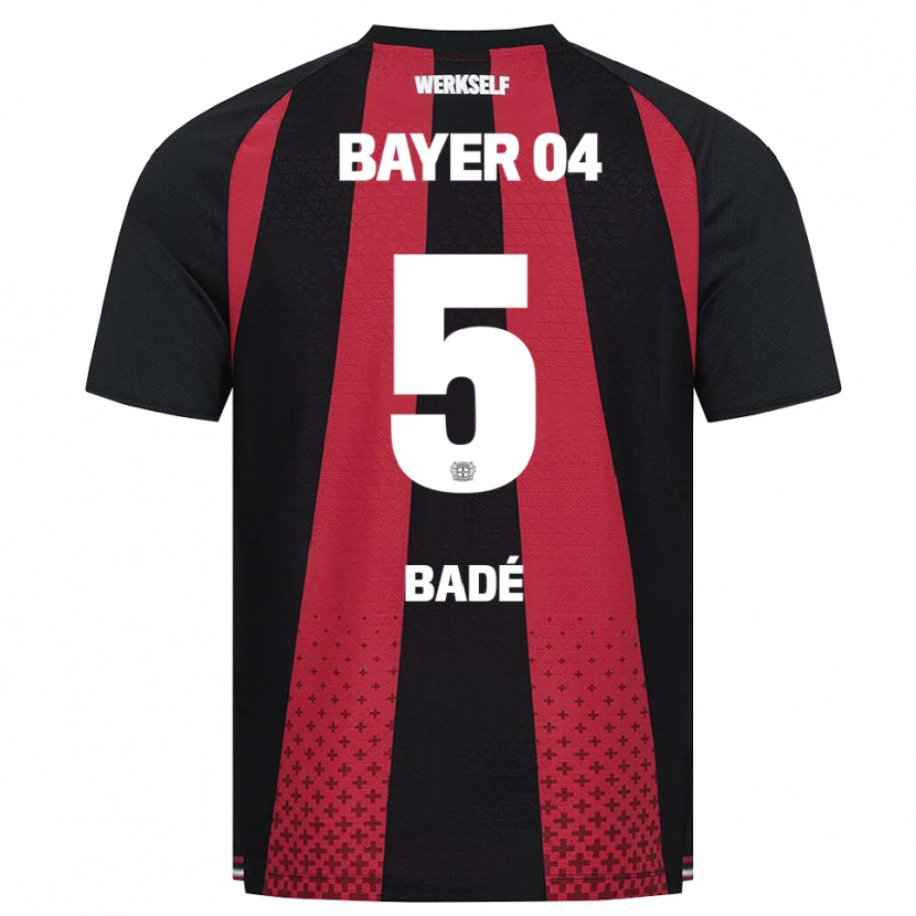 Danxen Kvinder Loïc Badé #5 Sort Hvid Rød Hjemmebane Spillertrøjer 2026/27 Trøje T-Shirt
