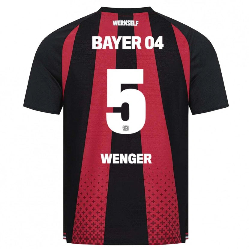Danxen Kvinder Claudia Wenger #5 Sort Hvid Rød Hjemmebane Spillertrøjer 2026/27 Trøje T-Shirt