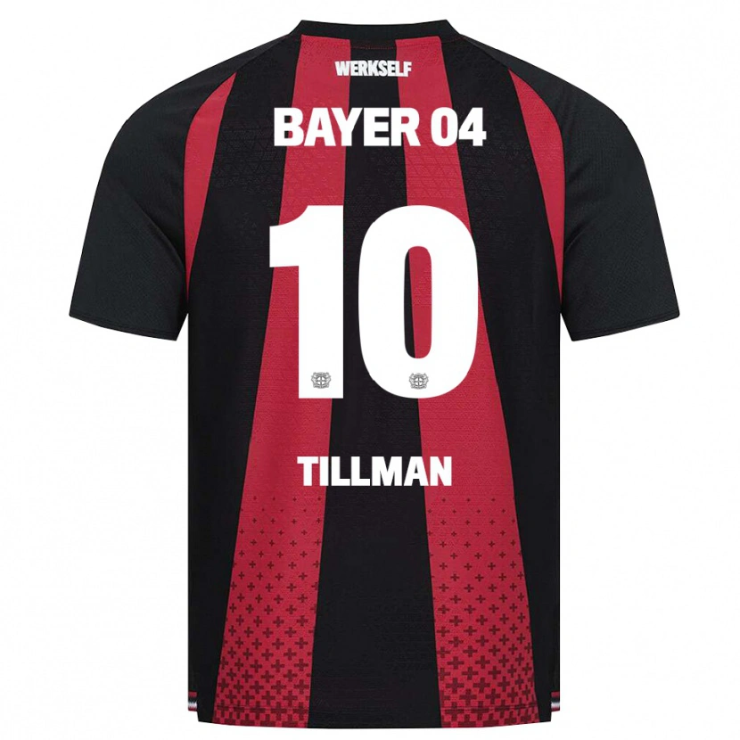 Danxen Kvinder Malik Tillman #10 Sort Hvid Rød Hjemmebane Spillertrøjer 2026/27 Trøje T-Shirt