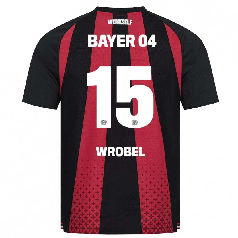 Danxen Kvinder Max Wrobel #15 Sort Hvid Rød Hjemmebane Spillertrøjer 2026/27 Trøje T-Shirt