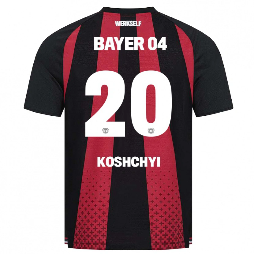 Danxen Kvinder Yegor Koshchyi #20 Sort Hvid Rød Hjemmebane Spillertrøjer 2026/27 Trøje T-Shirt