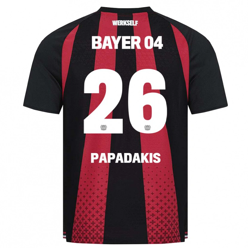 Danxen Kvinder Konstantinos Papadakis #26 Sort Hvid Rød Hjemmebane Spillertrøjer 2026/27 Trøje T-Shirt