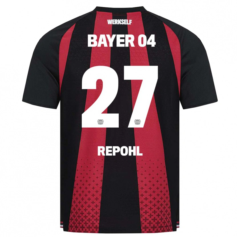 Danxen Kvinder Friederike Repohl #27 Sort Hvid Rød Hjemmebane Spillertrøjer 2026/27 Trøje T-Shirt