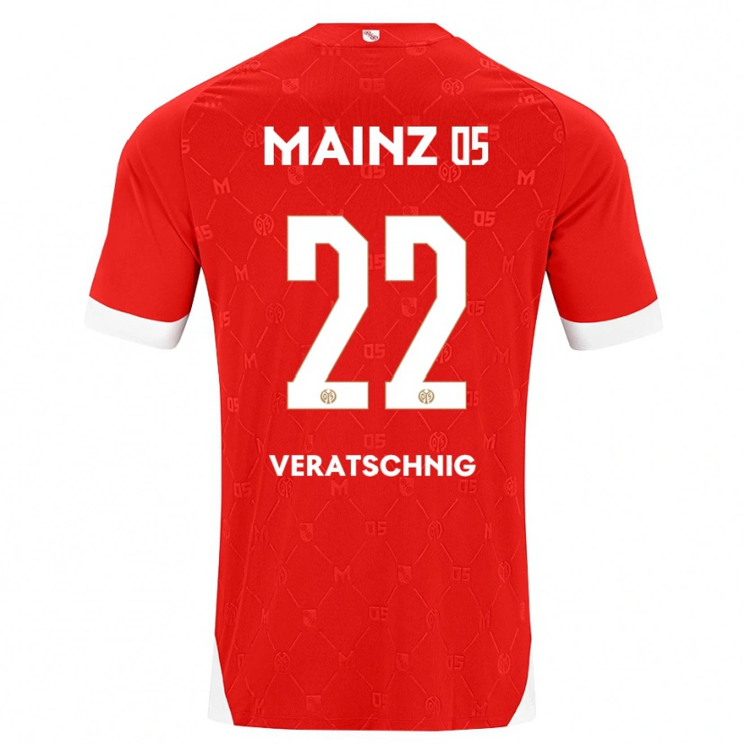 Danxen Kvinder Nikolas Veratschnig #22 Rød Hvid Hjemmebane Spillertrøjer 2026/27 Trøje T-Shirt