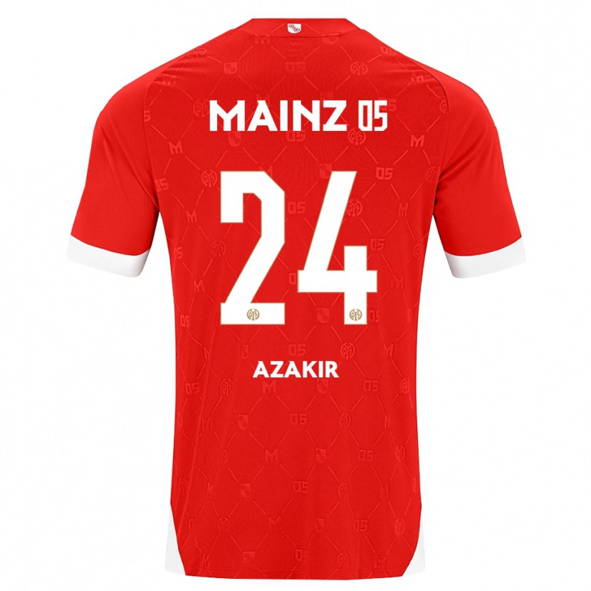 Danxen Kvinder Dennis Azakir #24 Rød Hvid Hjemmebane Spillertrøjer 2026/27 Trøje T-Shirt