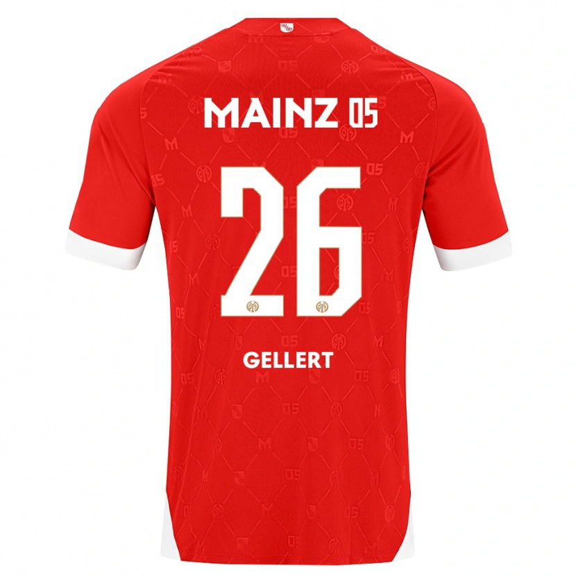 Danxen Kvinder Mona Gellert #26 Rød Hvid Hjemmebane Spillertrøjer 2026/27 Trøje T-Shirt