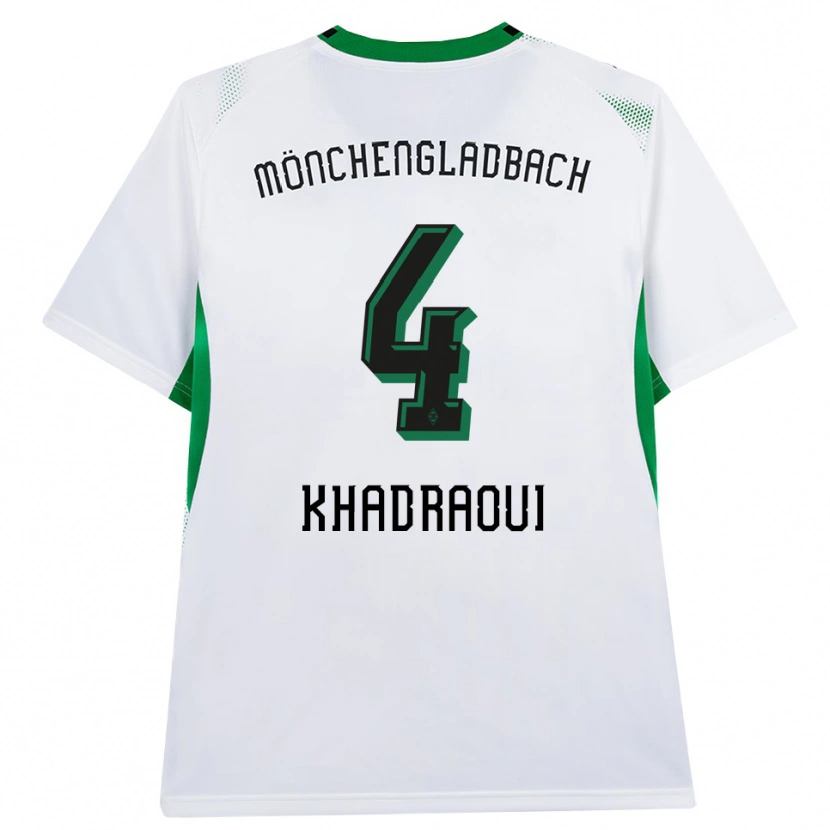 Danxen Kvinder Elias Khadraoui #4 Hvid Sort Grøn Hjemmebane Spillertrøjer 2026/27 Trøje T-Shirt