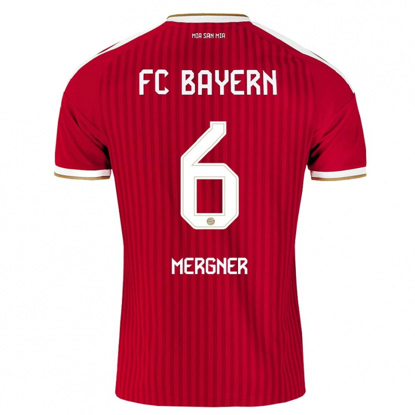 Danxen Kvinder Max Mergner #6 Rød Hvid Blå Hjemmebane Spillertrøjer 2026/27 Trøje T-Shirt