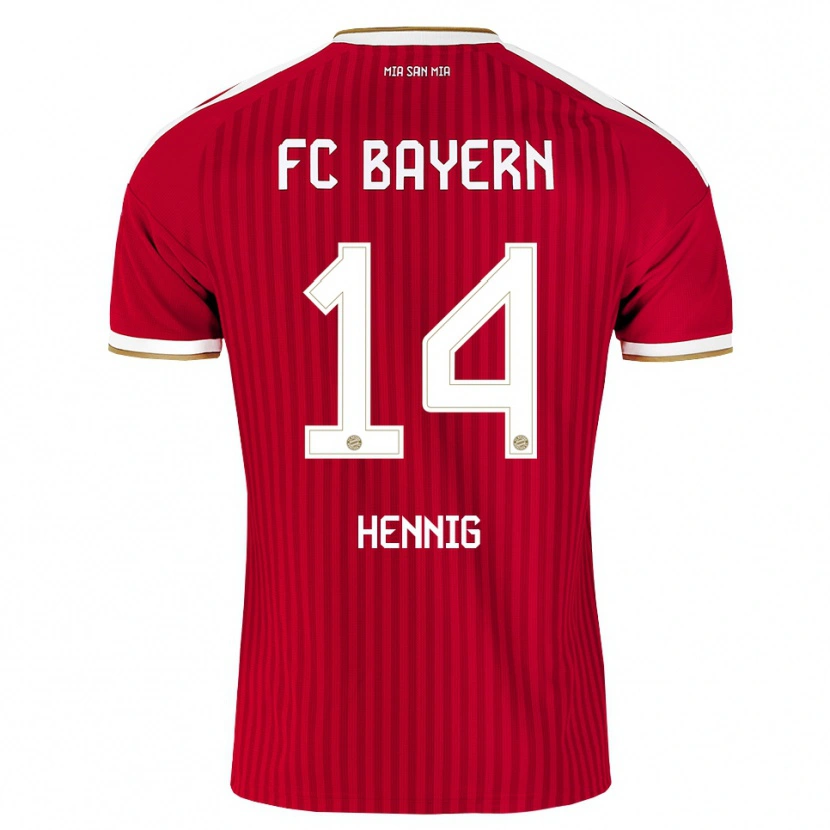 Danxen Kvinder Maximilian Hennig #14 Rød Hvid Blå Hjemmebane Spillertrøjer 2026/27 Trøje T-Shirt