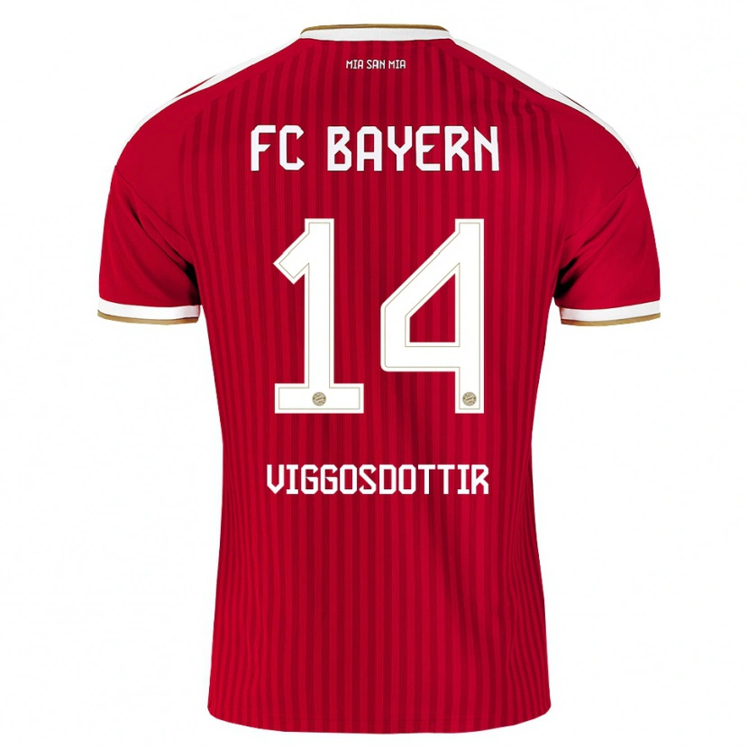Danxen Kvinder Glodis Perla Viggosdottir #14 Rød Hvid Blå Hjemmebane Spillertrøjer 2026/27 Trøje T-Shirt