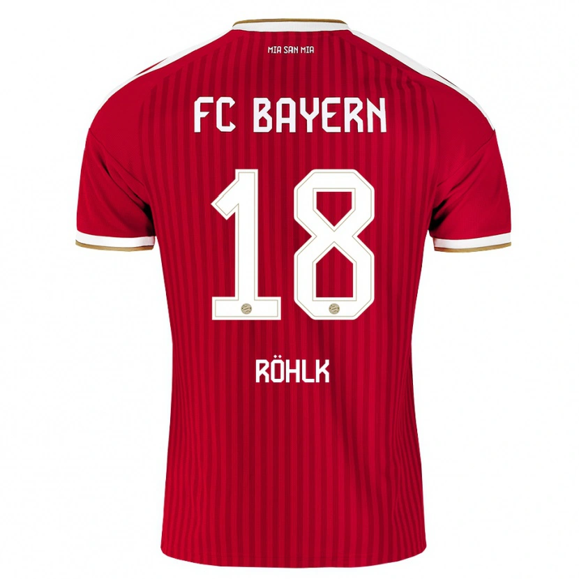 Danxen Kvinder Jona Röhlk #18 Rød Hvid Blå Hjemmebane Spillertrøjer 2026/27 Trøje T-Shirt