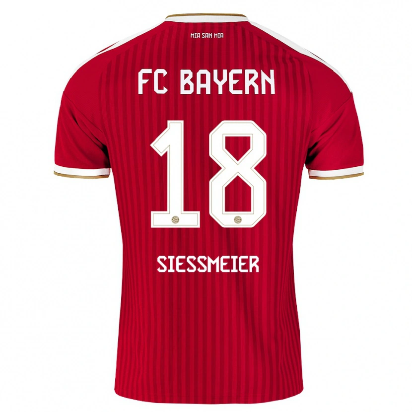 Danxen Kvinder Maximilian Sießmeier #18 Rød Hvid Blå Hjemmebane Spillertrøjer 2026/27 Trøje T-Shirt