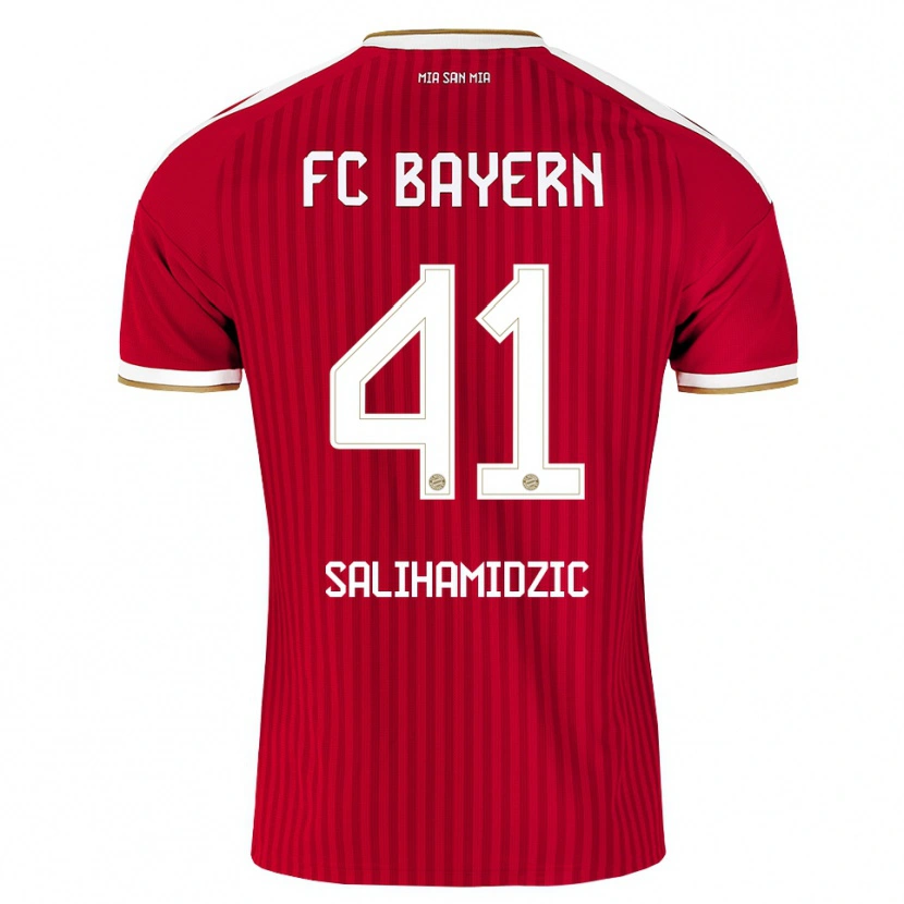Danxen Kvinder Nick Salihamidzic #41 Rød Hvid Blå Hjemmebane Spillertrøjer 2026/27 Trøje T-Shirt