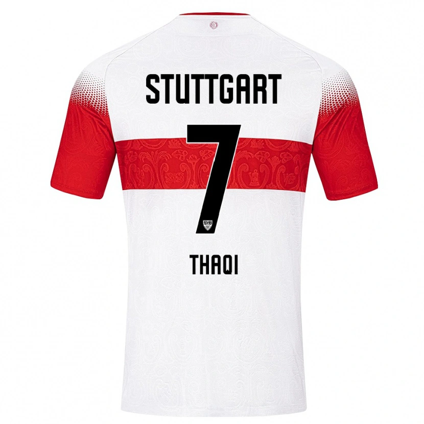 Danxen Kvinder Arlind Thaqi #7 Hvid Rød Gul Hjemmebane Spillertrøjer 2026/27 Trøje T-Shirt