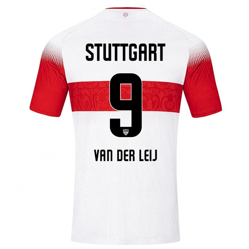 Danxen Kvinder Tim Van Der Leij #9 Hvid Rød Gul Hjemmebane Spillertrøjer 2026/27 Trøje T-Shirt