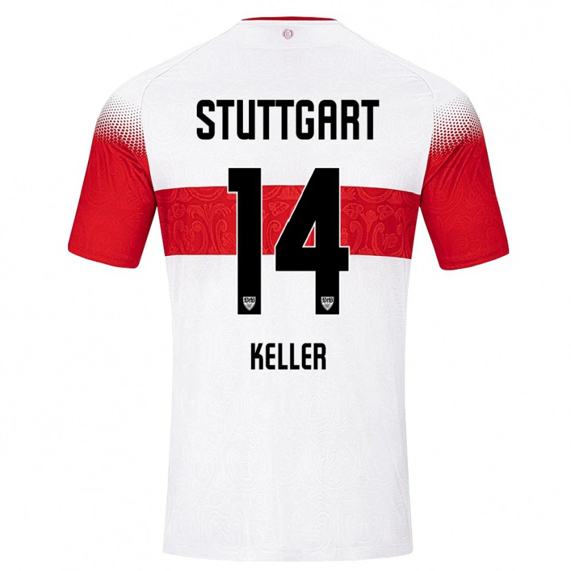 Danxen Kvinder Maxim Keller #14 Hvid Rød Gul Hjemmebane Spillertrøjer 2026/27 Trøje T-Shirt