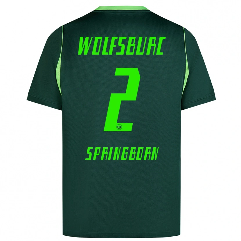 Danxen Kvinder Noah Springborn #2 Mørkegrøn Hvid Hjemmebane Spillertrøjer 2026/27 Trøje T-Shirt
