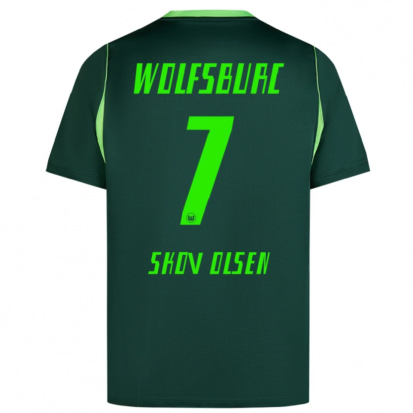 Danxen Kvinder Andreas Skov Olsen #7 Mørkegrøn Hvid Hjemmebane Spillertrøjer 2026/27 Trøje T-Shirt