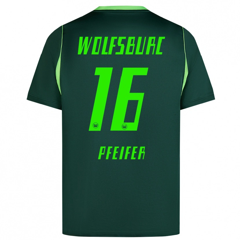 Danxen Kvinder Leo Pfeifer #16 Mørkegrøn Hvid Hjemmebane Spillertrøjer 2026/27 Trøje T-Shirt