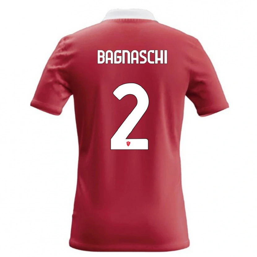 Danxen Kvinder Alessandro Bagnaschi #2 Rød Hvid Hjemmebane Spillertrøjer 2026/27 Trøje T-Shirt