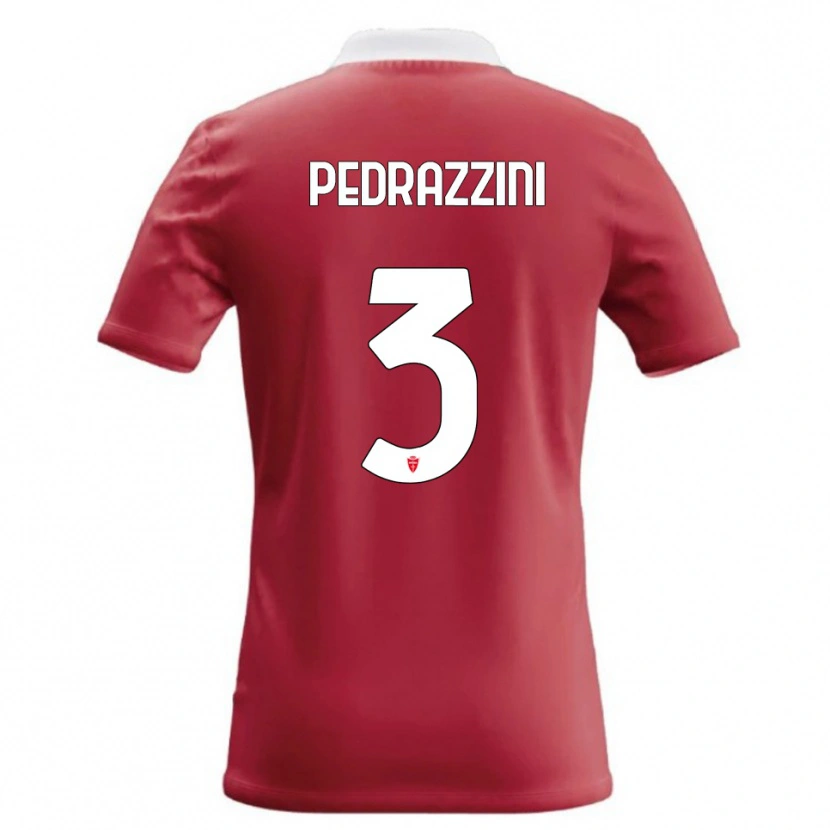 Danxen Kvinder Carlo Pedrazzini #3 Rød Hvid Hjemmebane Spillertrøjer 2026/27 Trøje T-Shirt