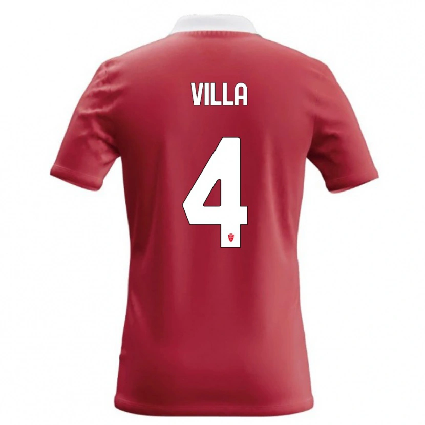 Danxen Kvinder Manuel Villa #4 Rød Hvid Hjemmebane Spillertrøjer 2026/27 Trøje T-Shirt