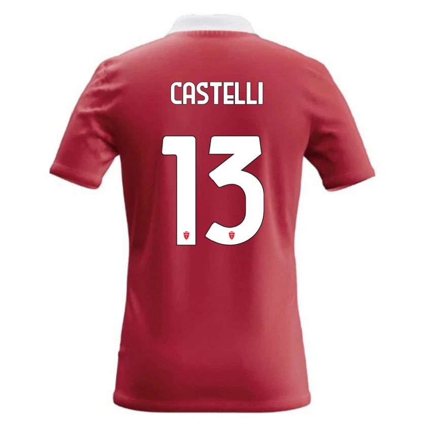 Danxen Kvinder Davide Castelli #13 Rød Hvid Hjemmebane Spillertrøjer 2026/27 Trøje T-Shirt
