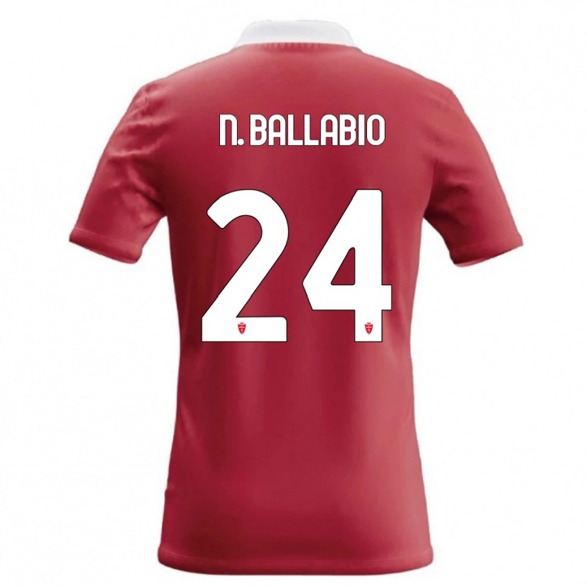 Danxen Kvinder Nicolò Ballabio #24 Rød Hvid Hjemmebane Spillertrøjer 2026/27 Trøje T-Shirt