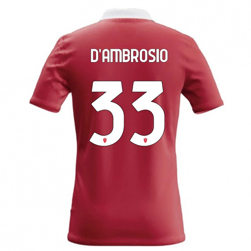 Danxen Kvinder Danilo D'ambrosio #33 Rød Hvid Hjemmebane Spillertrøjer 2026/27 Trøje T-Shirt
