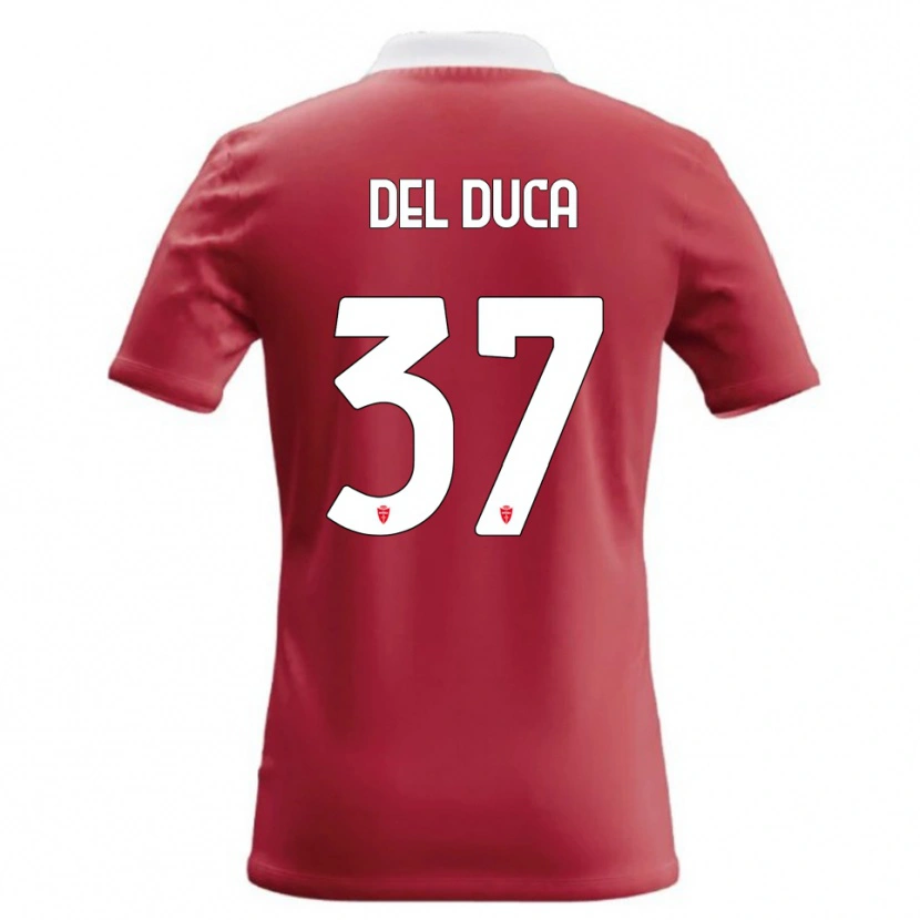 Danxen Kvinder Jacopo Del Duca #37 Rød Hvid Hjemmebane Spillertrøjer 2026/27 Trøje T-Shirt
