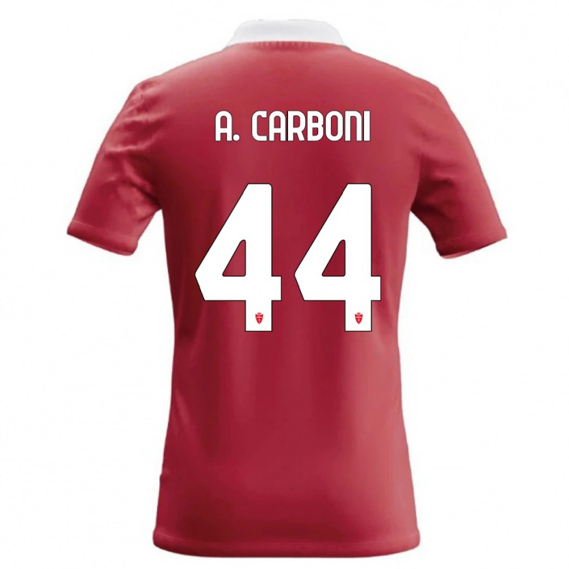 Danxen Kvinder Andrea Carboni #44 Rød Hvid Hjemmebane Spillertrøjer 2026/27 Trøje T-Shirt