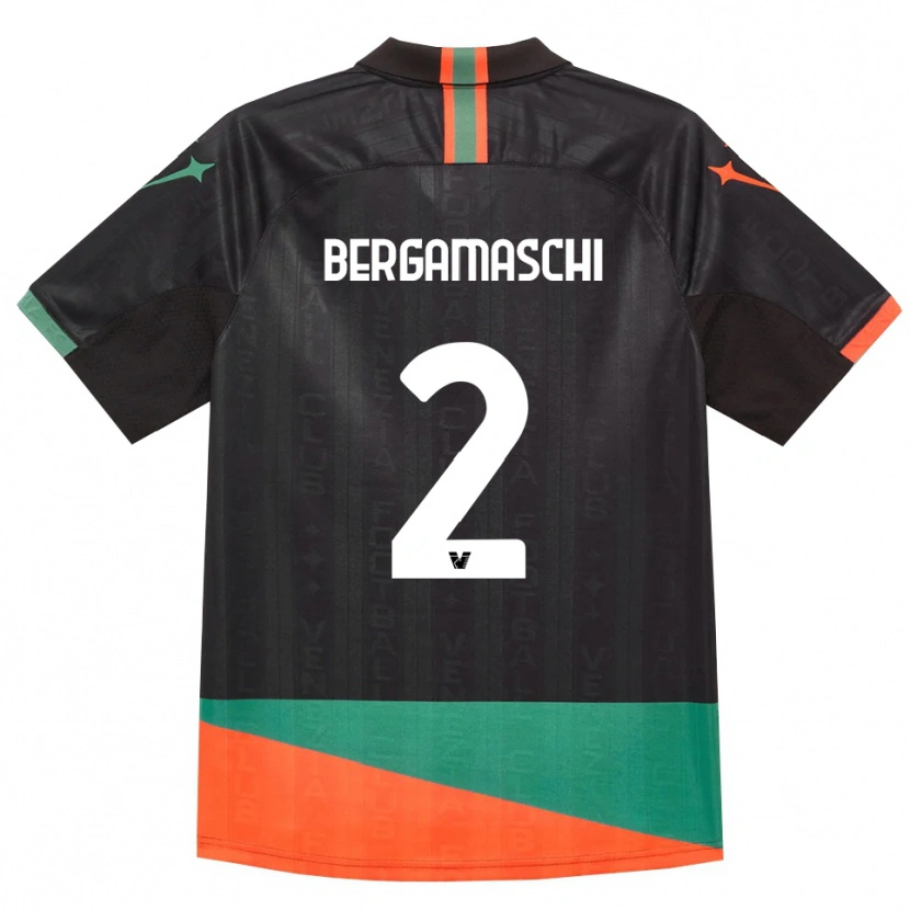 Danxen Kvinder Thomas Bergamaschi #2 Sort Orange Grøn Hjemmebane Spillertrøjer 2026/27 Trøje T-Shirt