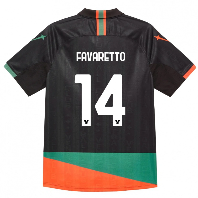 Danxen Kvinder Alessio Favaretto #14 Sort Orange Grøn Hjemmebane Spillertrøjer 2026/27 Trøje T-Shirt