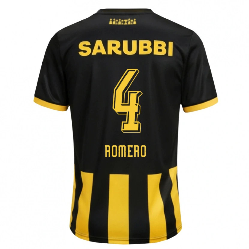 Danxen Kvinder Franco Romero #4 Sort Gul Hjemmebane Spillertrøjer 2026/27 Trøje T-Shirt