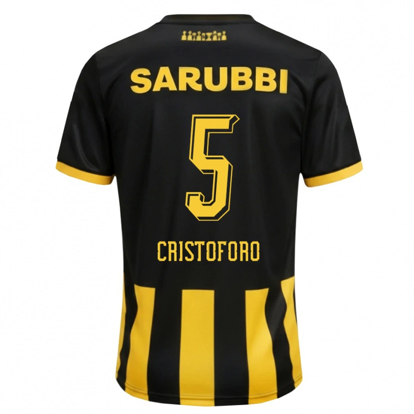 Danxen Kvinder Sebastián Cristóforo #5 Sort Gul Hjemmebane Spillertrøjer 2026/27 Trøje T-Shirt