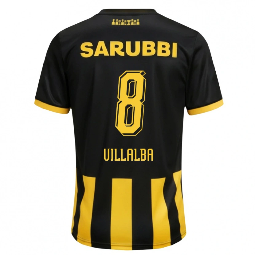 Danxen Kvinder Héctor Villalba #8 Sort Gul Hjemmebane Spillertrøjer 2026/27 Trøje T-Shirt