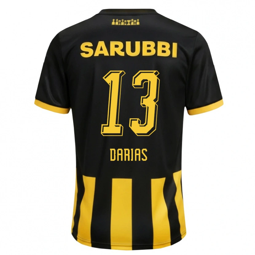 Danxen Kvinder Eduardo Darias #13 Sort Gul Hjemmebane Spillertrøjer 2026/27 Trøje T-Shirt