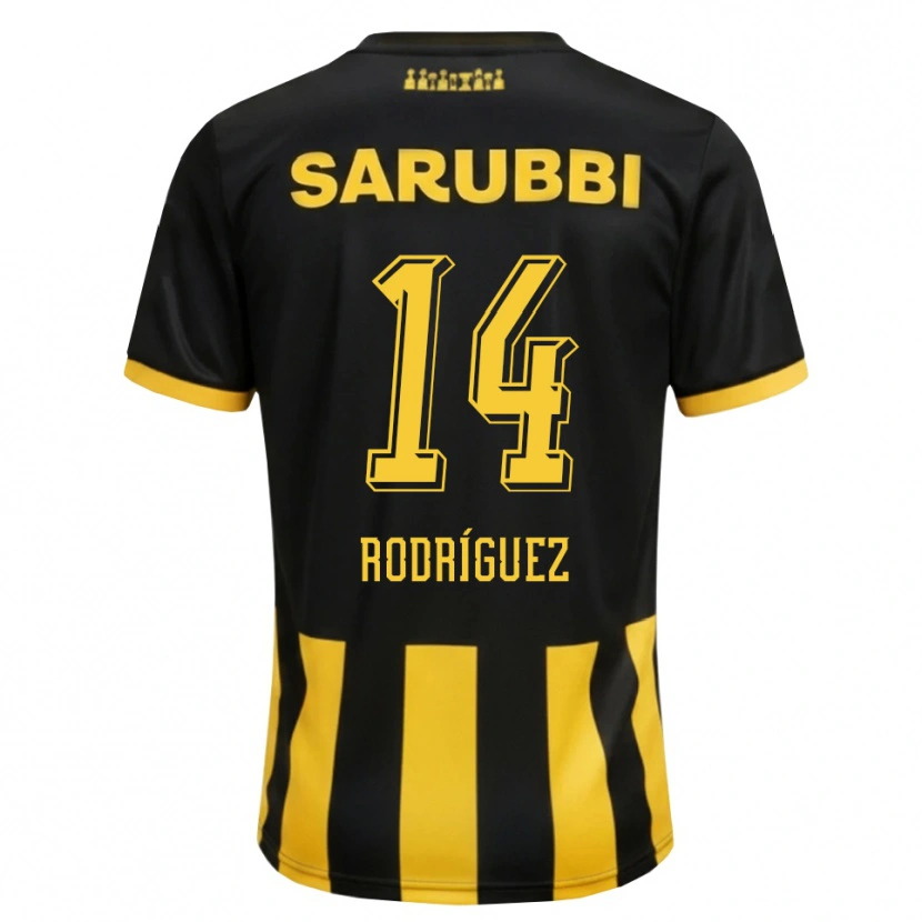 Danxen Kvinder Kevin Rodríguez #14 Sort Gul Hjemmebane Spillertrøjer 2026/27 Trøje T-Shirt