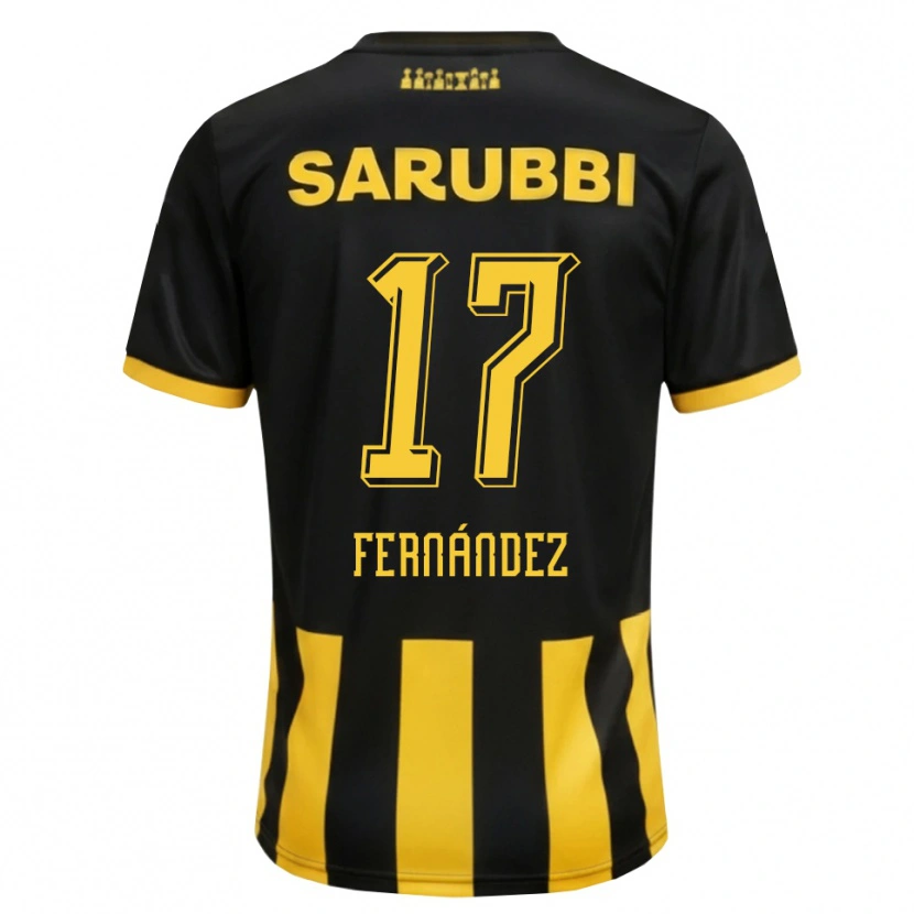 Danxen Kvinder Ezequiel Fernández #17 Sort Gul Hjemmebane Spillertrøjer 2026/27 Trøje T-Shirt