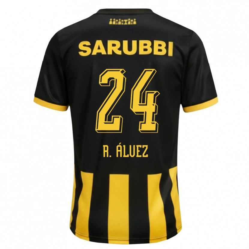Danxen Kvinder Rodrigo Álvez #24 Sort Gul Hjemmebane Spillertrøjer 2026/27 Trøje T-Shirt