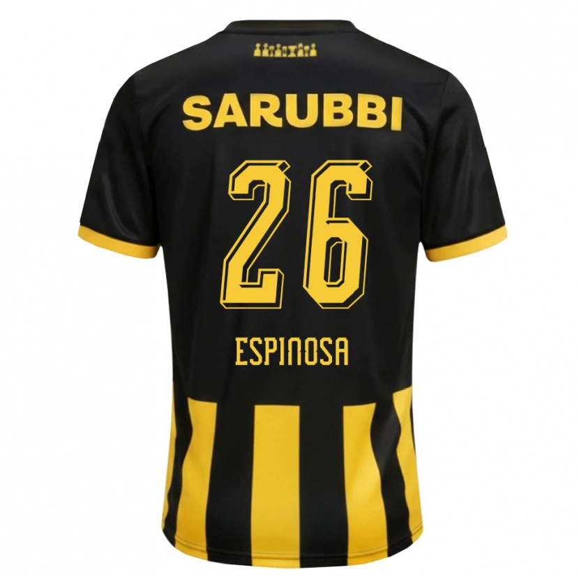 Danxen Kvinder Thiago Espinosa #26 Sort Gul Hjemmebane Spillertrøjer 2026/27 Trøje T-Shirt