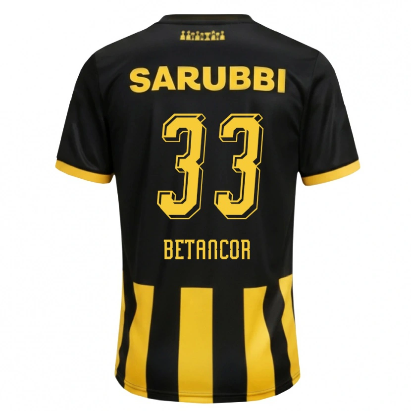 Danxen Kvinder Bruno Betancor #33 Sort Gul Hjemmebane Spillertrøjer 2026/27 Trøje T-Shirt