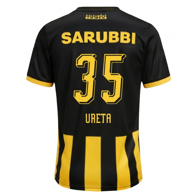Danxen Kvinder Mateo Ureta #35 Sort Gul Hjemmebane Spillertrøjer 2026/27 Trøje T-Shirt