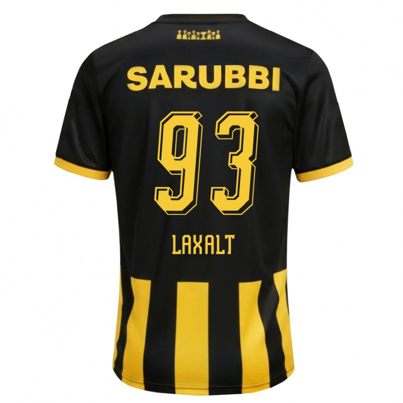 Danxen Kvinder Diego Laxalt #93 Sort Gul Hjemmebane Spillertrøjer 2026/27 Trøje T-Shirt