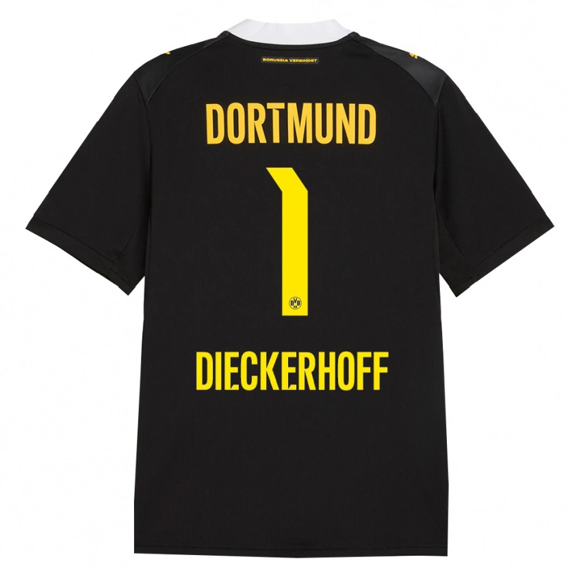 Danxen Kvinder Max Dieckerhoff #1 Sort Rød Gul Udebane Spillertrøjer 2026/27 Trøje T-Shirt