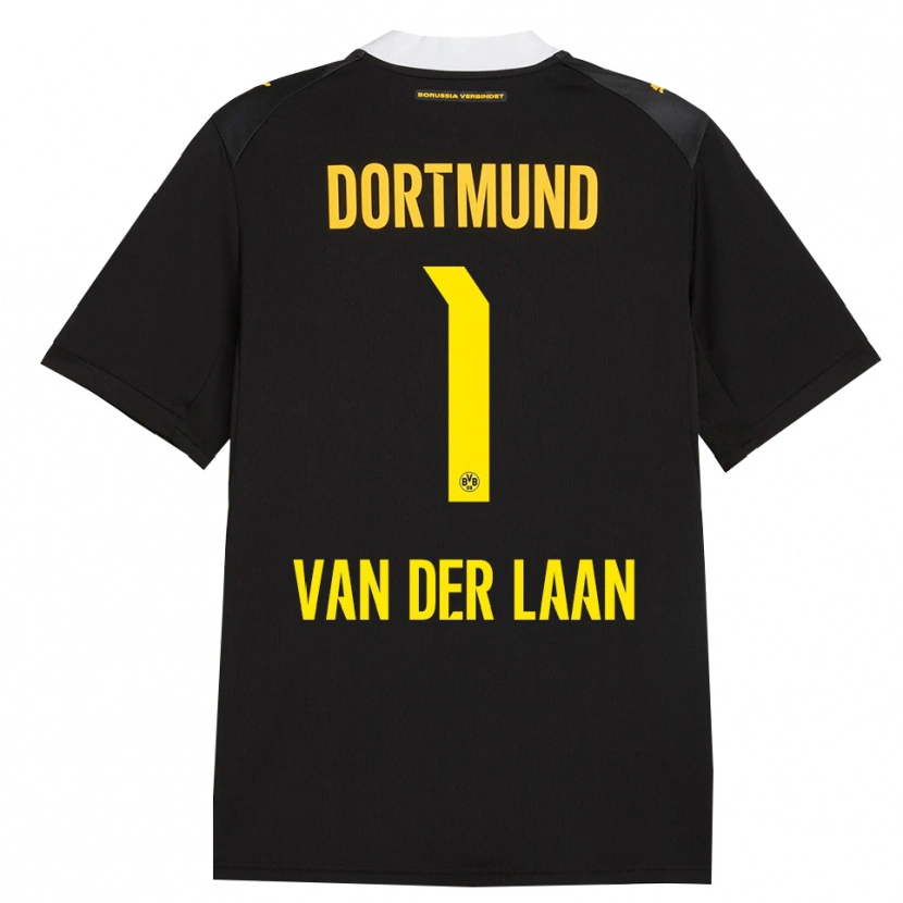 Danxen Kvinder Laura Van Der Laan #1 Sort Rød Gul Udebane Spillertrøjer 2026/27 Trøje T-Shirt